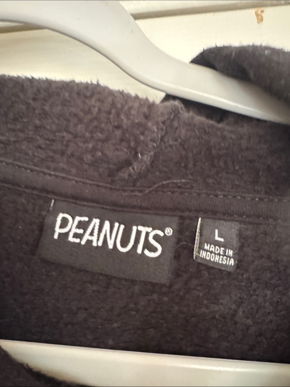Peanuts Black Hoodie with Blue Yellow Pink Panels - Picture 3 of 5